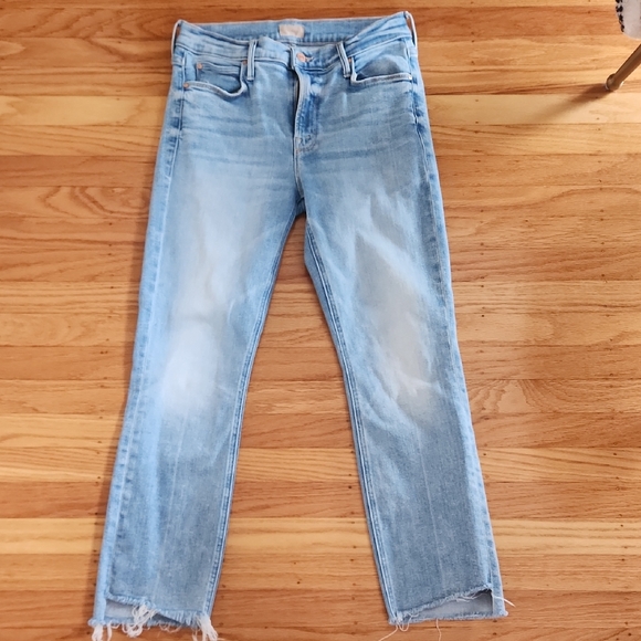 MOTHER Denim - MOTHER The Midrise Dazzler Ankle Step Fray in Hopin 'N' Ridin' Sz 29